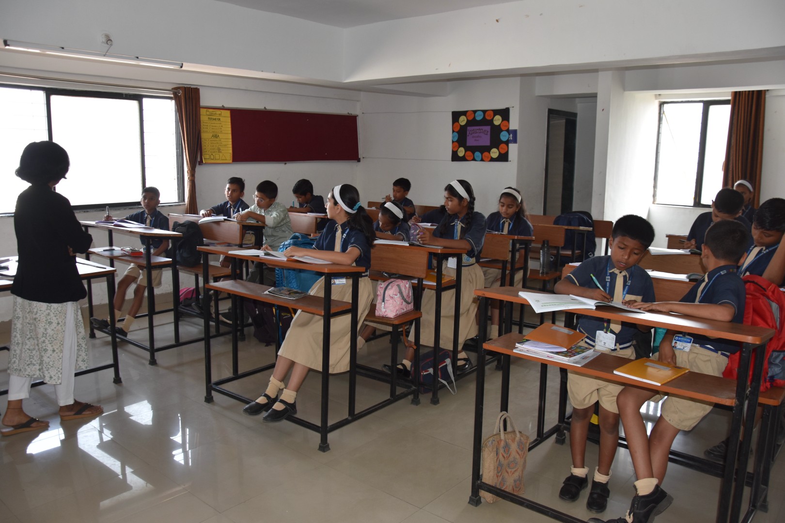 Students and teacher in classroom